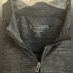 Mens Pebble Beach Golf half zip - Large, grey/black